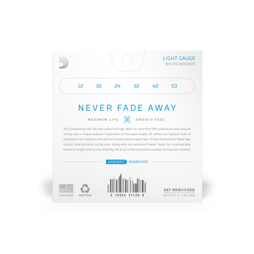 Набор струн D'ADDARIO XSABR1253 XS 80/20 BRONZE LIGHT (12-53)